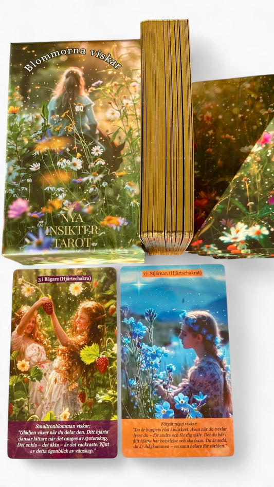 Blommorna viskar – Tarot- och orakelkort på svenska (78 kort)