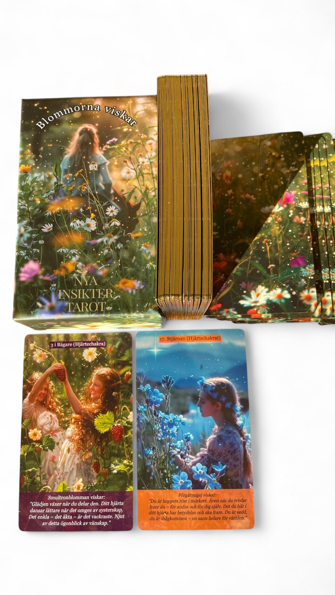 Blommorna viskar – Tarot- och orakelkort på svenska (78 kort)