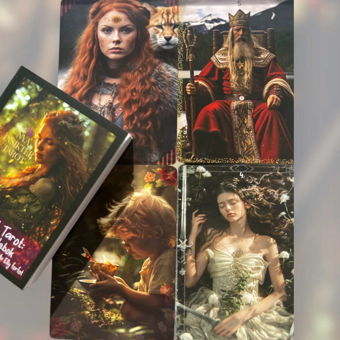 Mini Pocket Tarot – tarotkort med guidebok (svenska)