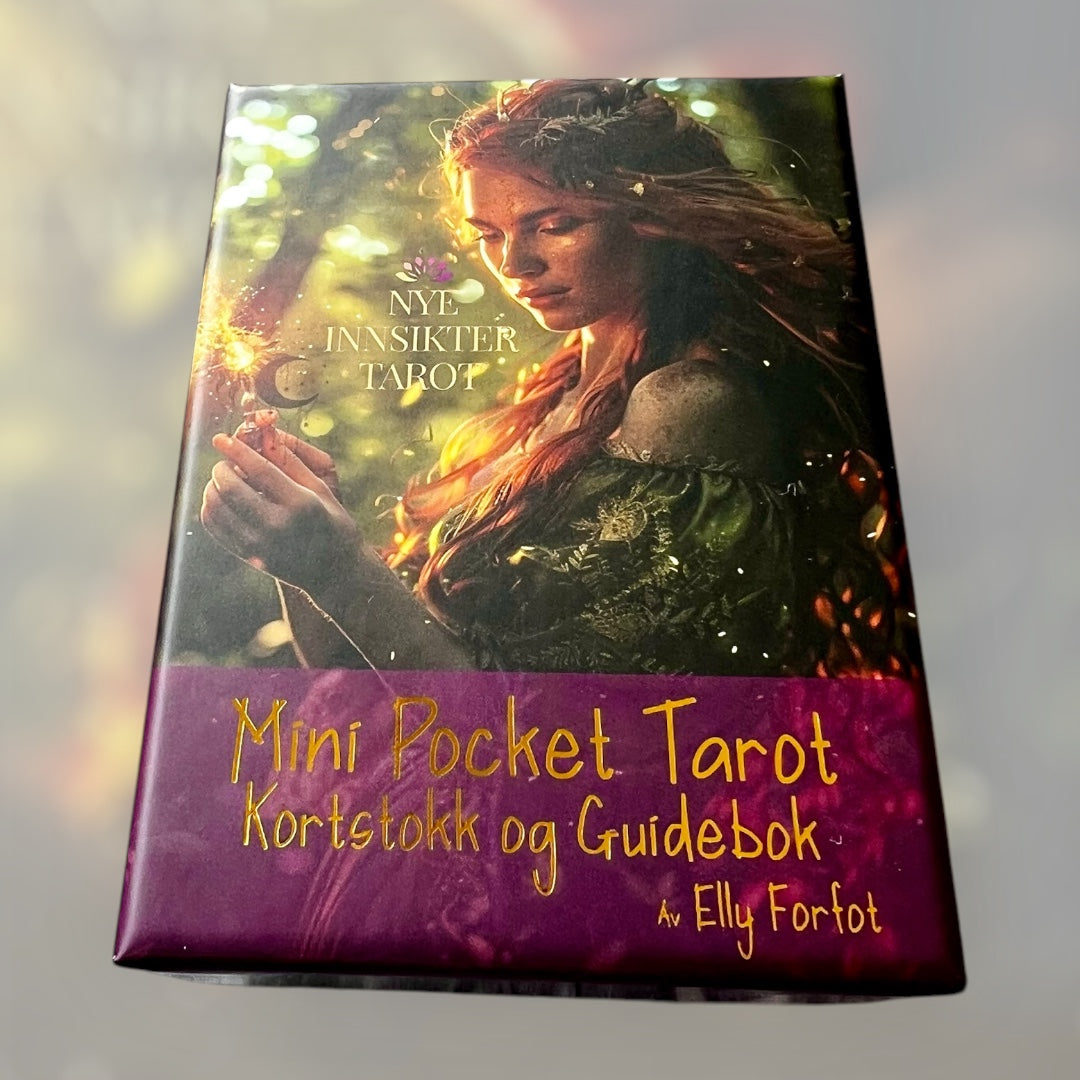 Mini Pocket Tarot – liten tarotkortstokk med guidebok (norsk)