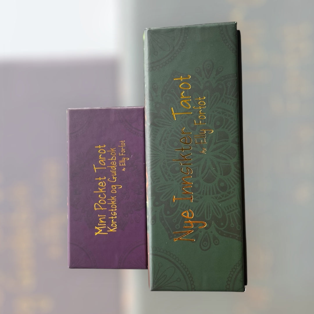Mini Pocket Tarot – liten tarotkortstokk med guidebok (norsk)