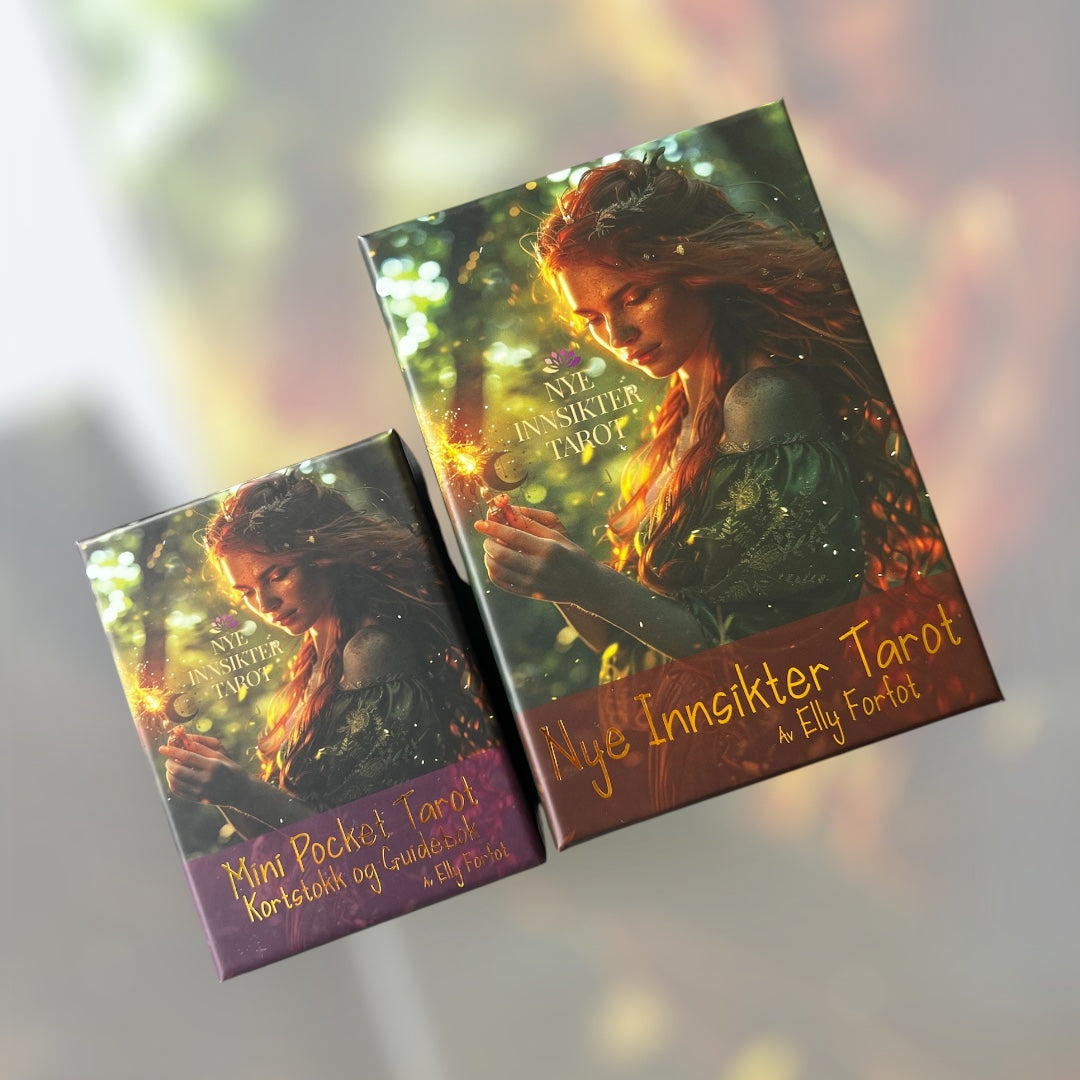 Mini Pocket Tarot – liten tarotkortstokk med guidebok (norsk)