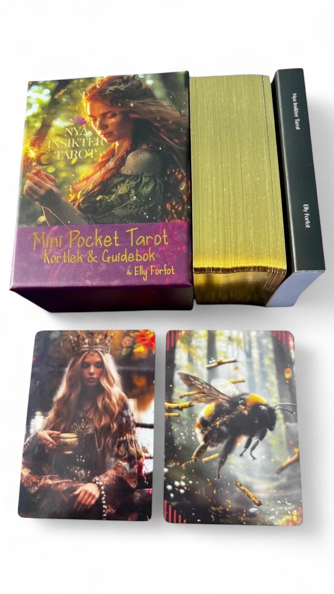 Mini Pocket Tarot – tarotkort med guidebok (svenska)