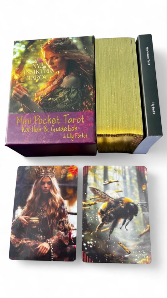 Mini Pocket Tarot – tarotkort med guidebok (svenska)