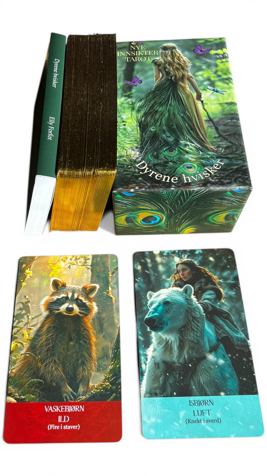 Dyrene hvisker – Tarotkort og orakelkort på norsk (78 kort)